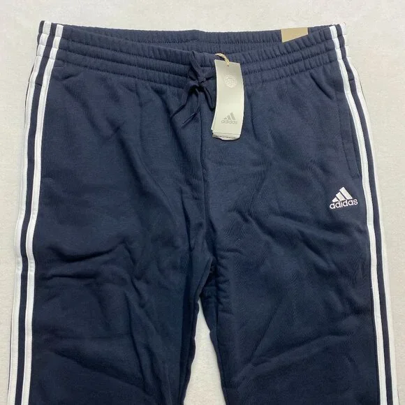 Adidas Jogger Womens XL Dark Blue Essentials Fleece 3-Stripes Sweat Pants NWT - Picture 1 of 9